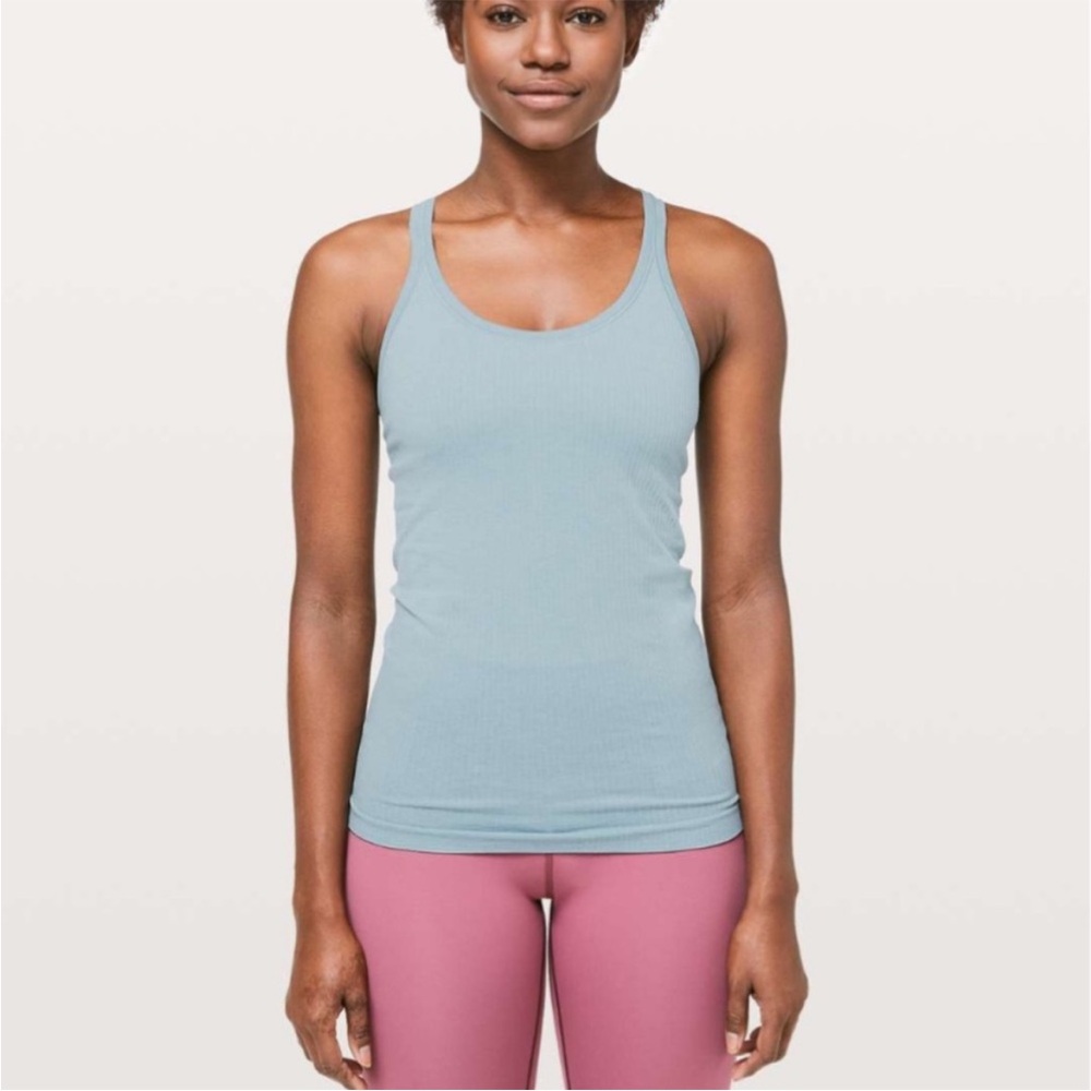 Lululemon Ebb To Street Racerback Tank blue cast size 6